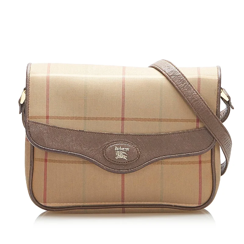 Burberry Plaid Canvas Crossbody Bag (SHG-16994)